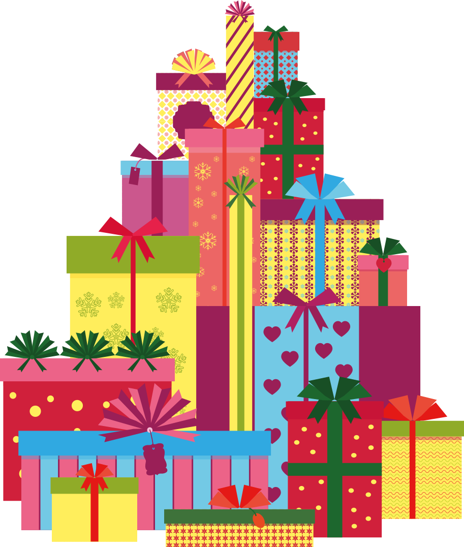 乙烯基地毯圣诞大堆礼品盒 - TenStickers
