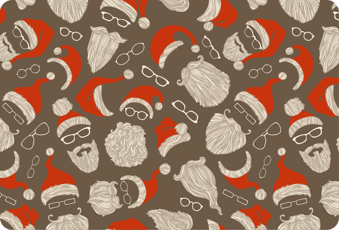 乙烯基地毯圣诞复古圣诞老人面孔图案 - TenStickers