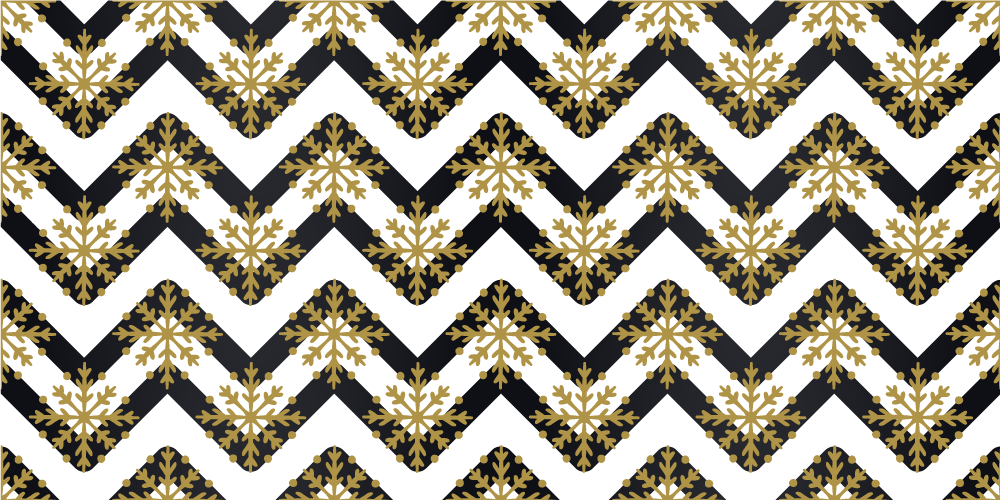 乙烯基地毯圣诞金色雪花与锯齿纹相间 - TenStickers