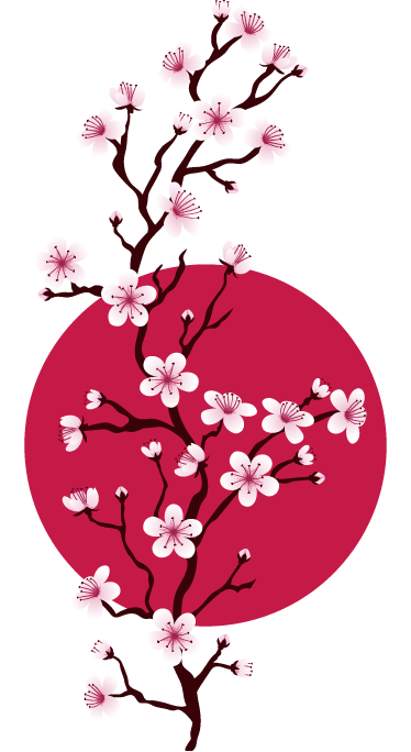 乙烯基花草地毯日本樱花树枝 - TenStickers