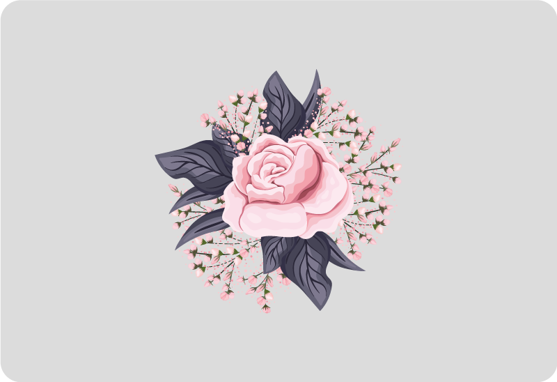 乙烯基花草地毯绚丽粉色花卉设计 - TenStickers