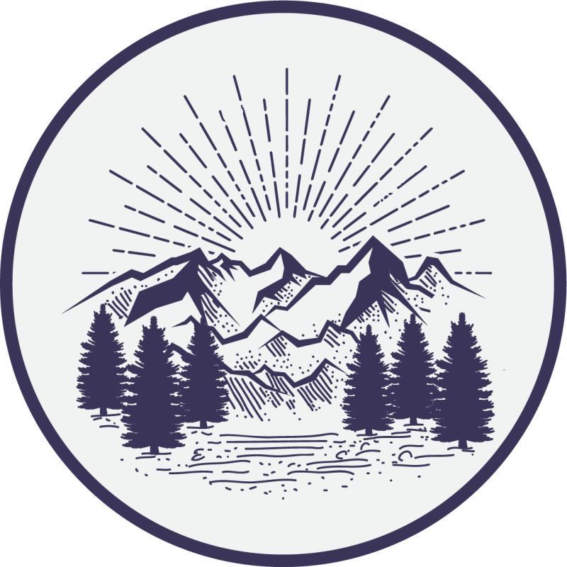 乙烯基花草地毯山景圆形款 - TenStickers