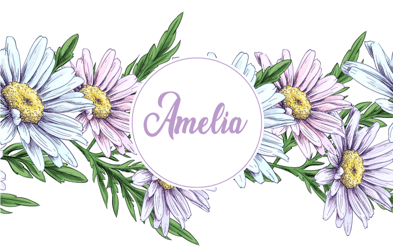 乙烯基花草地毯 雏菊设计带名字 - TenStickers