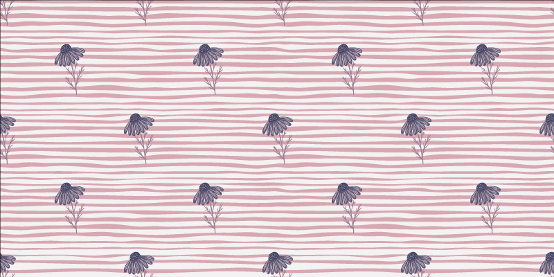 乙烯基花草地毯图案为紫色雏菊花 - TenStickers