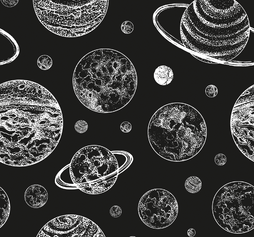 乙烯基地毯星星黑白空间 - TenStickers