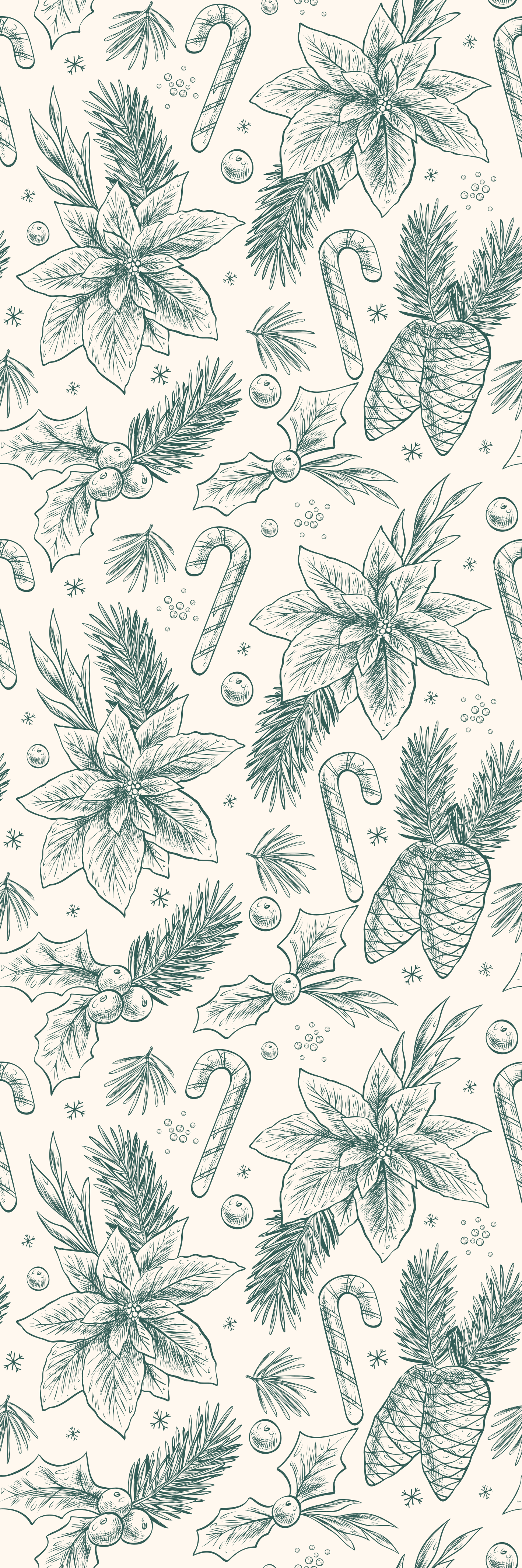 乙烯基地毯圣诞手绘礼物图案 - TenStickers