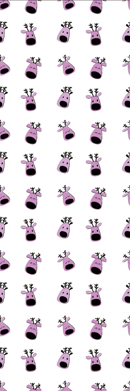 乙烯基地毯圣诞粉色鹿圣诞图案 - TenStickers