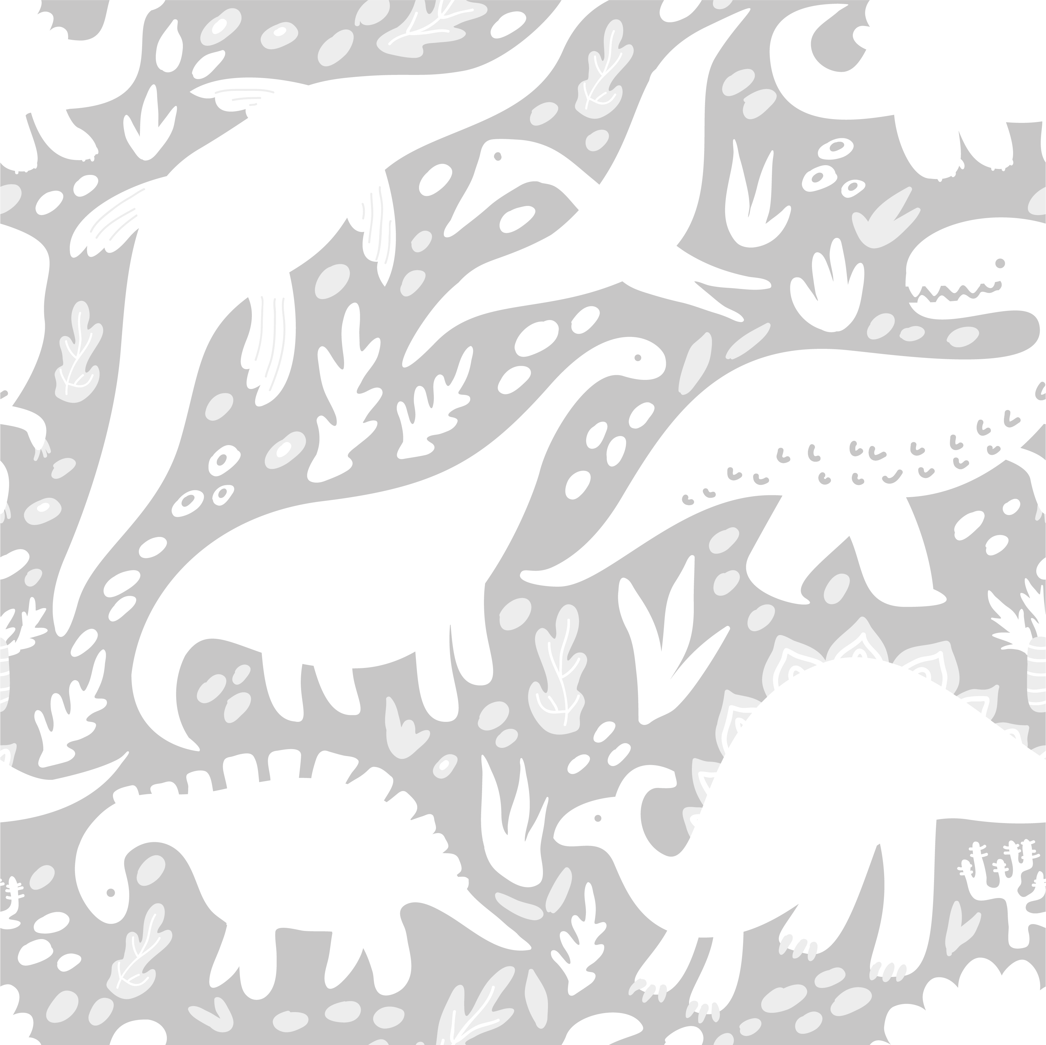 卧室乙烯基地毯恐龙白色图案 - TenStickers