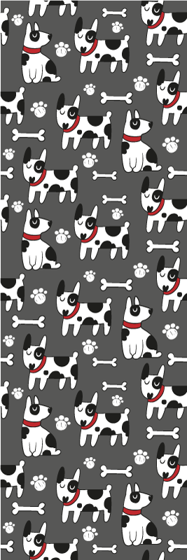 卧室乙烯基地毯，精彩的黑白犬 - TenStickers