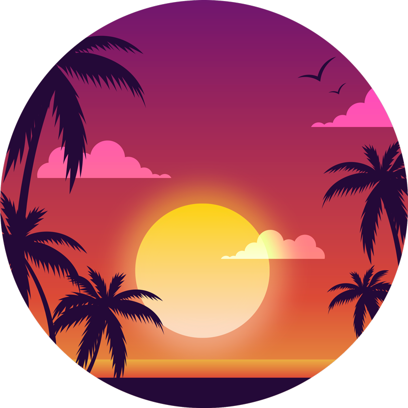 天然乙烯基地毯七十年代日落 - TenStickers