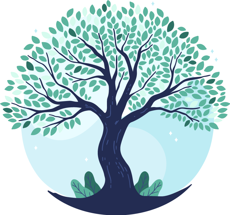 天然乙烯基地毯蓝色生命树设计 - TenStickers