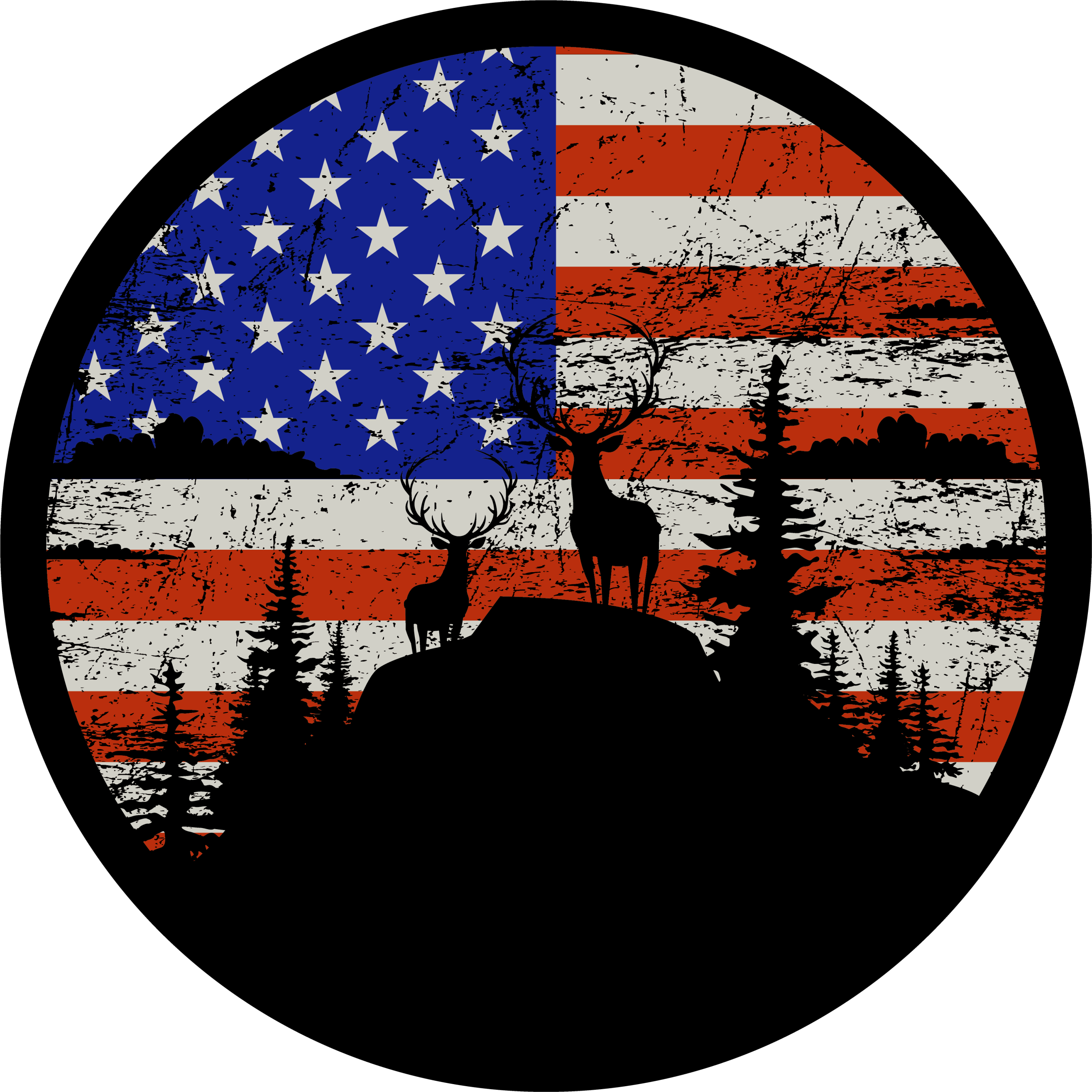 天然乙烯基地毯美国国旗山脉剪影 - TenStickers