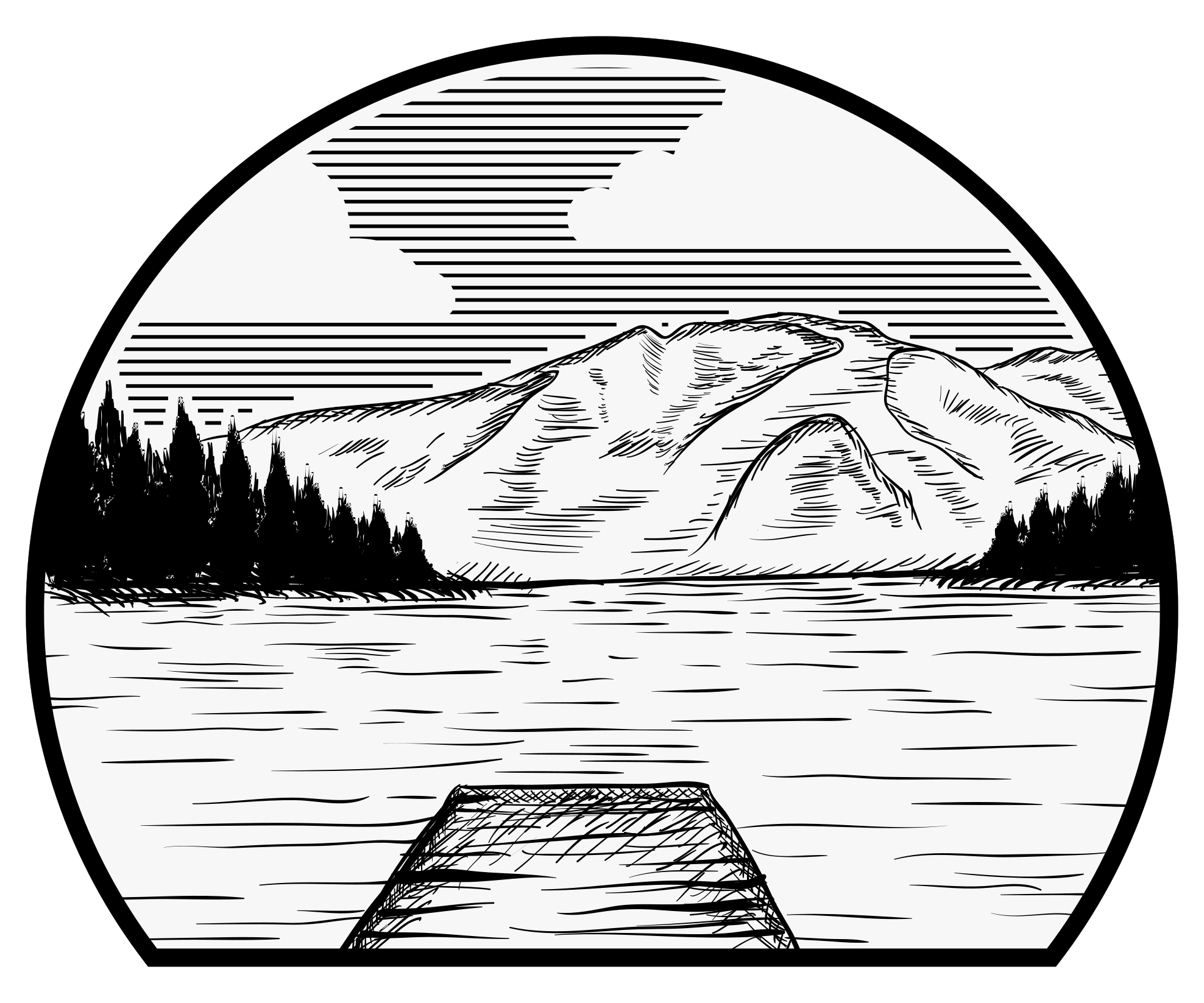 天然乙烯基地毯适用于房车松树林湖区 - TenStickers