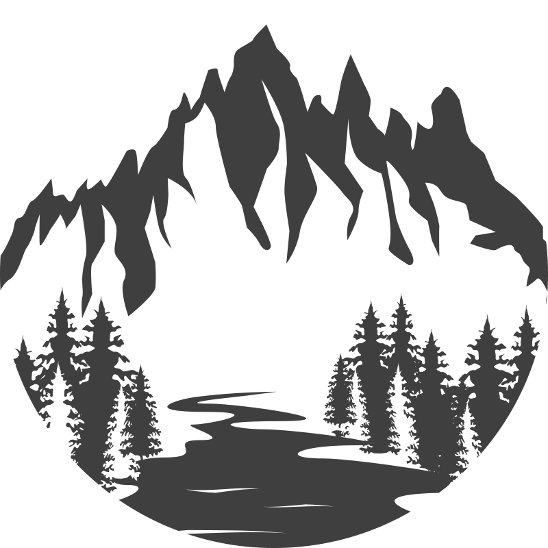 天然乙烯基地毯山景轮廓 - TenStickers