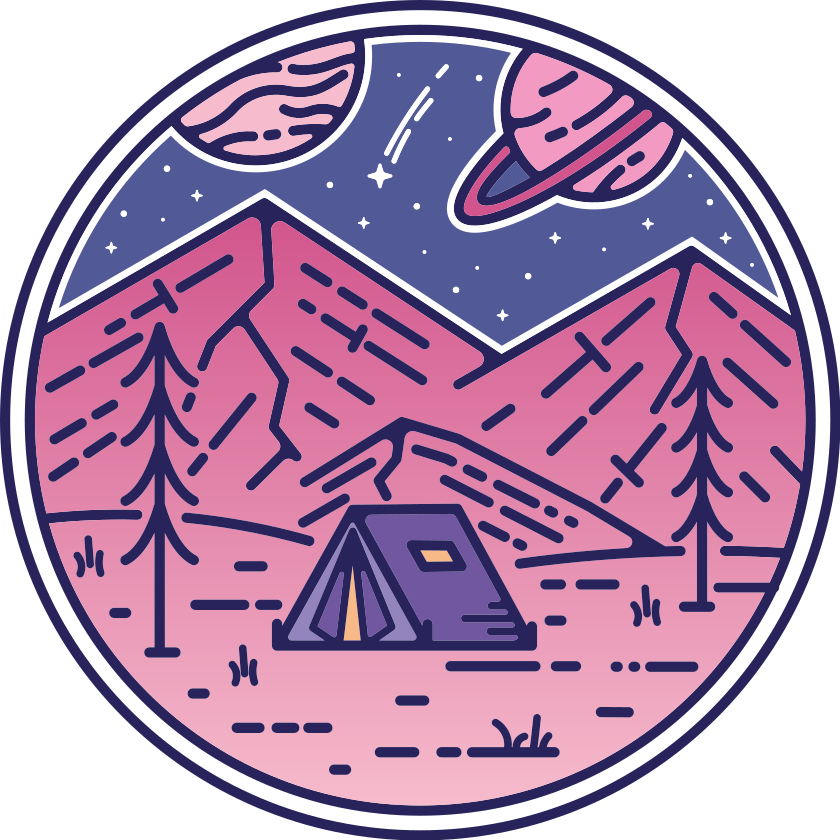 天然乙烯基地毯露营冒险场景 - TenStickers