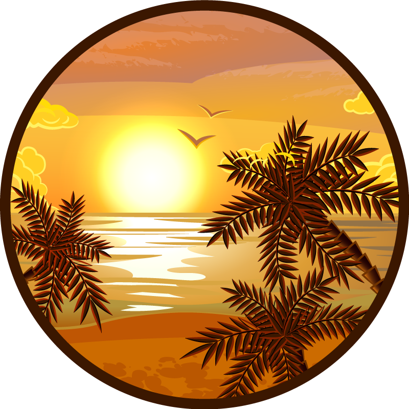 天然乙烯基地毯宁静日落景致 - TenStickers