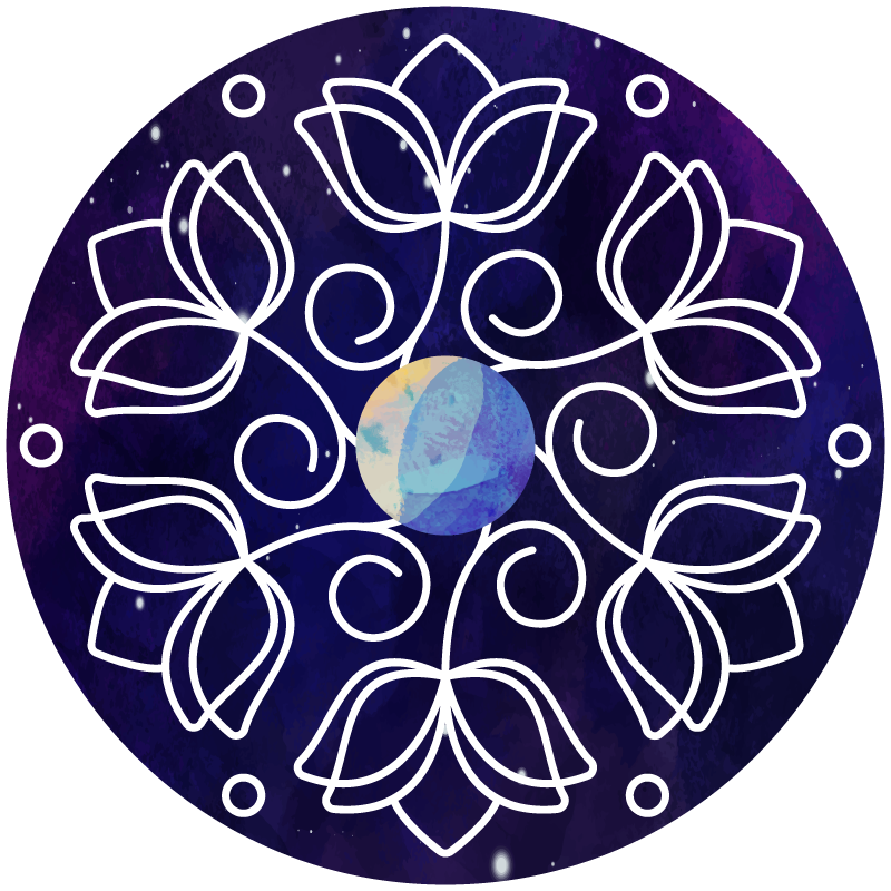 天然乙烯基地毯莲花图案设计 - TenStickers
