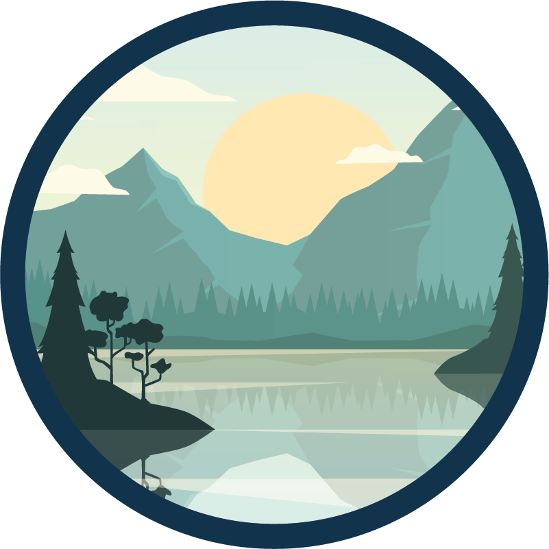 天然乙烯基地毯宁静山水倒影 - TenStickers