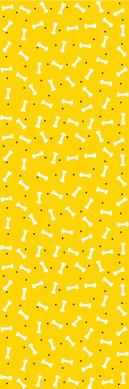 卧室乙烯基地毯可爱黄色背景狗骨头 - TenStickers