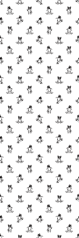 卧室乙烯基地毯可爱狗狗滑板上 - TenStickers