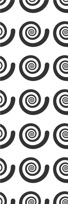 卧室乙烯基地毯黑白迷幻复古螺旋 - TenStickers