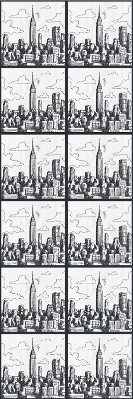 卧室乙烯基地毯纽约素描拼贴 - TenStickers