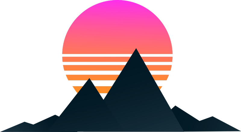 乙烯基地毯几何山间日落 - TenStickers