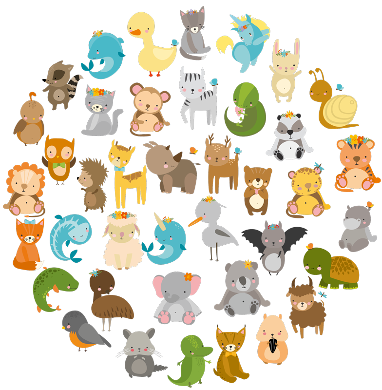乙烯基地毯 儿童 我的动物园 - TenStickers