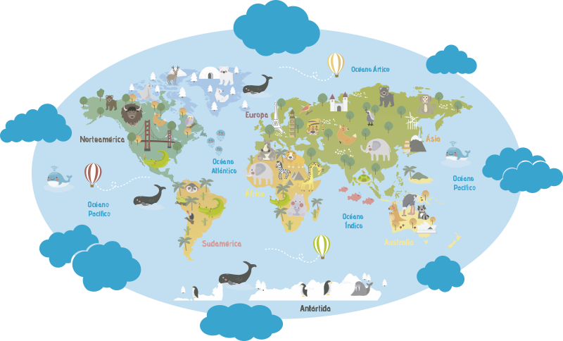 乙烯基地毯 儿童 幼儿星空地图 - TenStickers