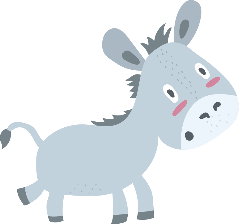 乙烯基地毯 儿童 灰色驴子 - TenStickers