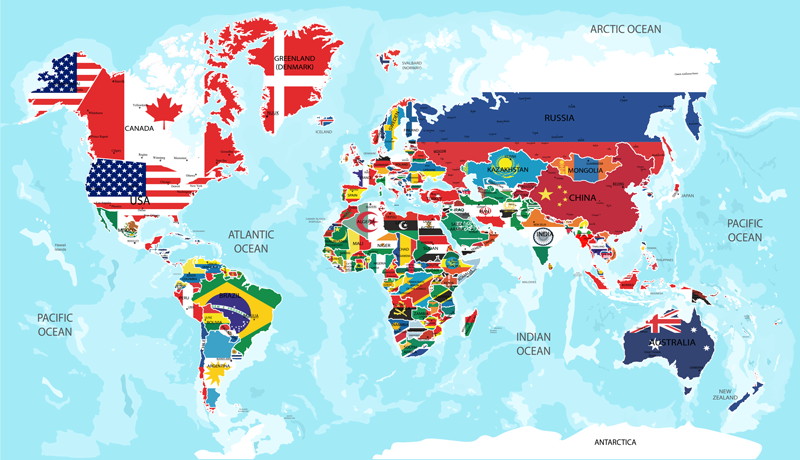 乙烯基地毯 世界各国国旗 - TenStickers