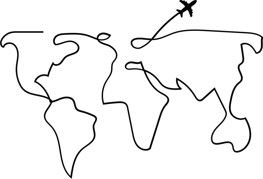 乙烯基地毯世界地图飞机设计 - TenStickers