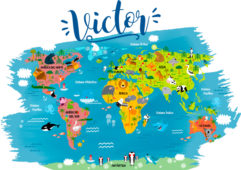 乙烯基地毯 西班牙动物地图 - TenStickers