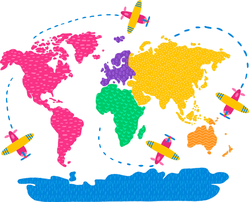 乙烯基地毯旅行地图 - TenStickers