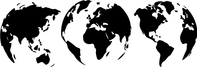 乙烯基地毯三幅各大洲地球地图 - TenStickers