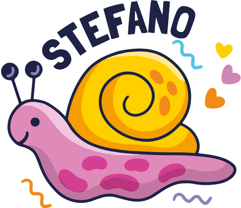 乙烯基地毯 儿童 彩色蜗牛带名字 - TenStickers