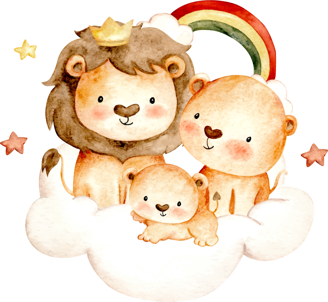 乙烯基地毯 儿童 宝宝动物与星星云朵 - TenStickers