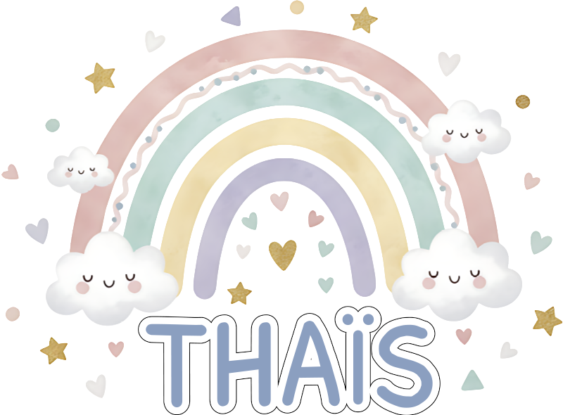 乙烯基地毯 儿童 彩虹贴纸带名字 - TenStickers