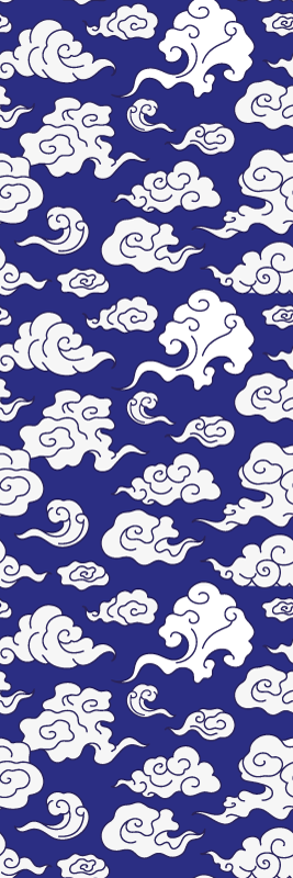 乙烯基地毯浴室白云剪影蓝色背景 - TenStickers