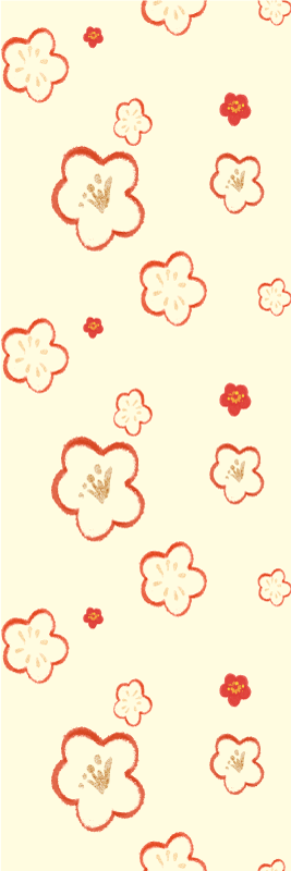乙烯基地毯浴室红色与米色的达芙妮花图案 - TenStickers