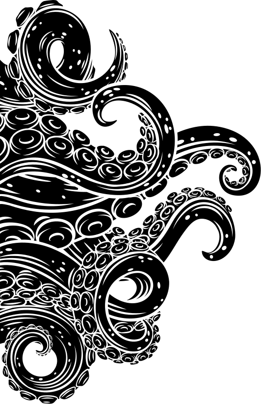 乙烯基地毯浴室章鱼触手淋浴屏幕 - TenStickers