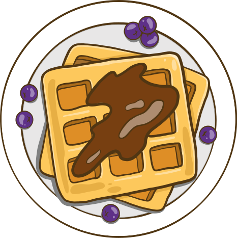 乙烯基厨房地毯比利时华夫饼插画贴纸1 - TenStickers