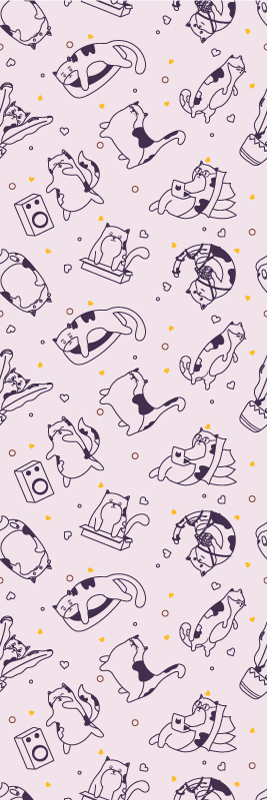 卧室乙烯基地毯猫咪音乐乐队图案 - TenStickers