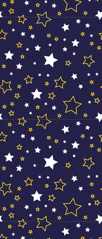 卧室乙烯基地毯夜空中的白色和黄色星星 - TenStickers