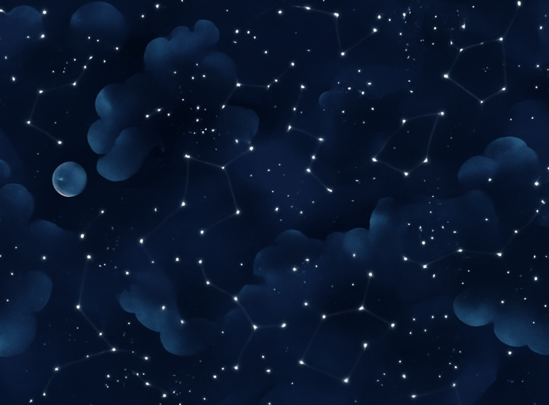卧室乙烯基地毯夜空星辰设计 - TenStickers