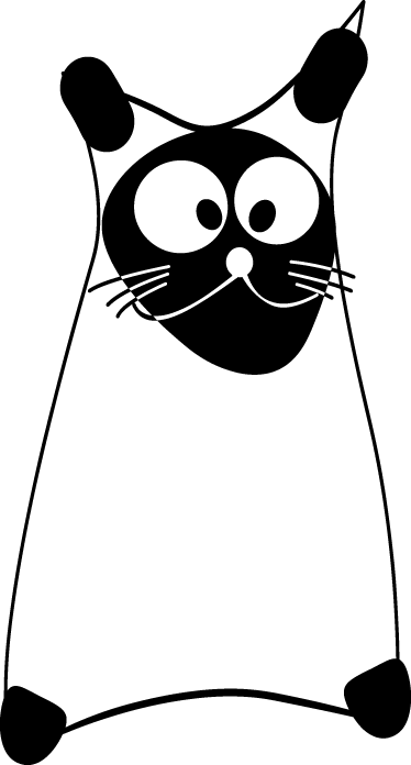 卧室乙烯基地毯儿童猫咪白色线条图案 - TenStickers