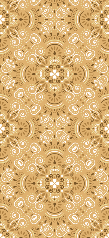 卧室乙烯基地毯复古米色 ornamental pattern - TenStickers
