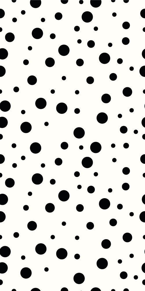 卧室乙烯基地毯黑白波点图案 - TenStickers