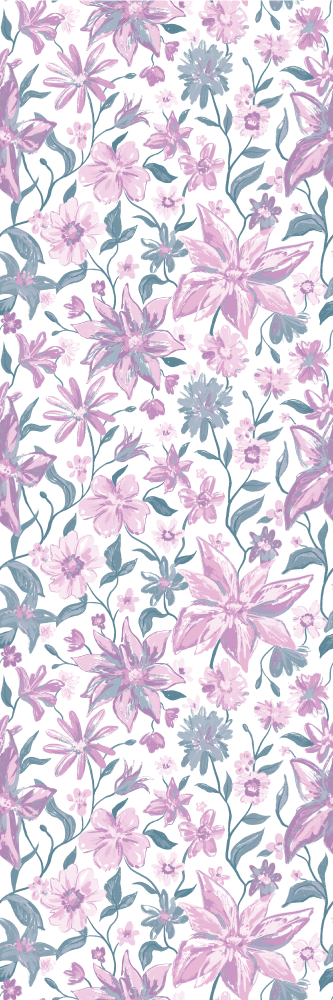 卧室乙烯基地毯粉色与灰色玫瑰 - TenStickers