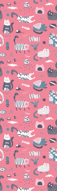 卧室乙烯基地毯适合北欧风格的小猫 - TenStickers